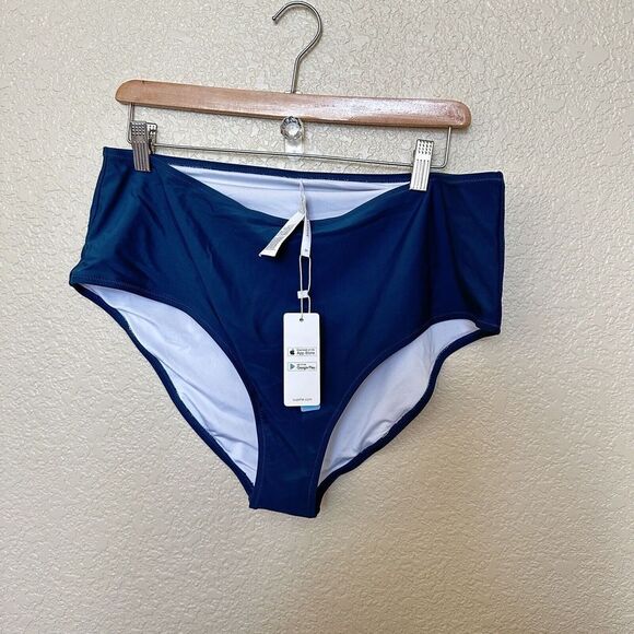 Cupshe Dark Teal NWT Bikini Bottoms 2x Plus Size Green Brief Boy Swimsuit - Picture 2 of 5